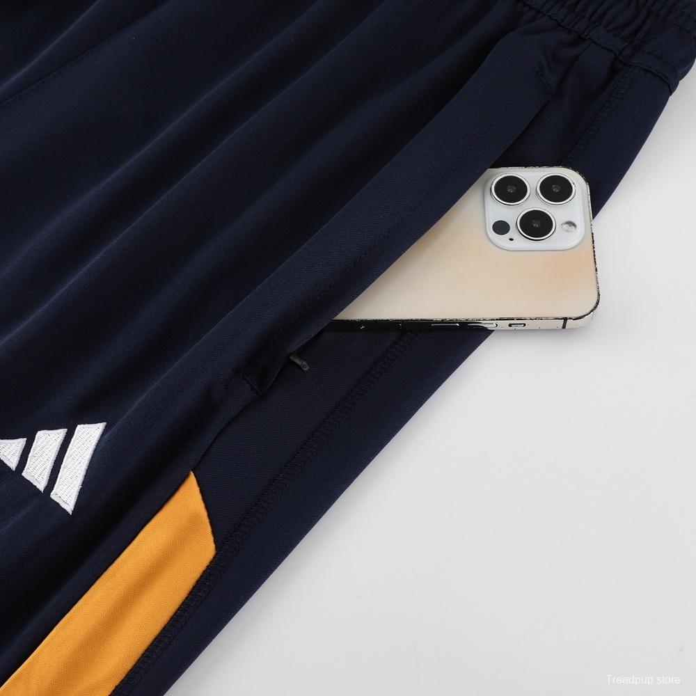 25/26 Real Madrid Royal Blue Half Zipper Jacket+Long Pants
