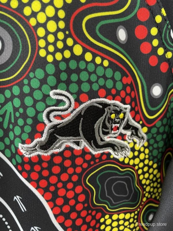 25/26 Penrith Panthers Black with Indigenous Art Design Jersey