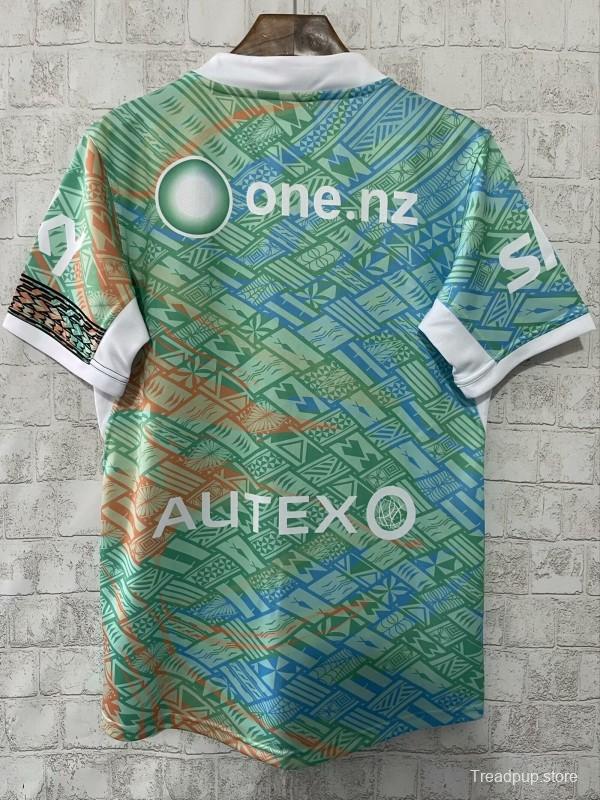 25/26 New Zealand Warriors Green with Māori Tribal Patterns Heritage Jersey