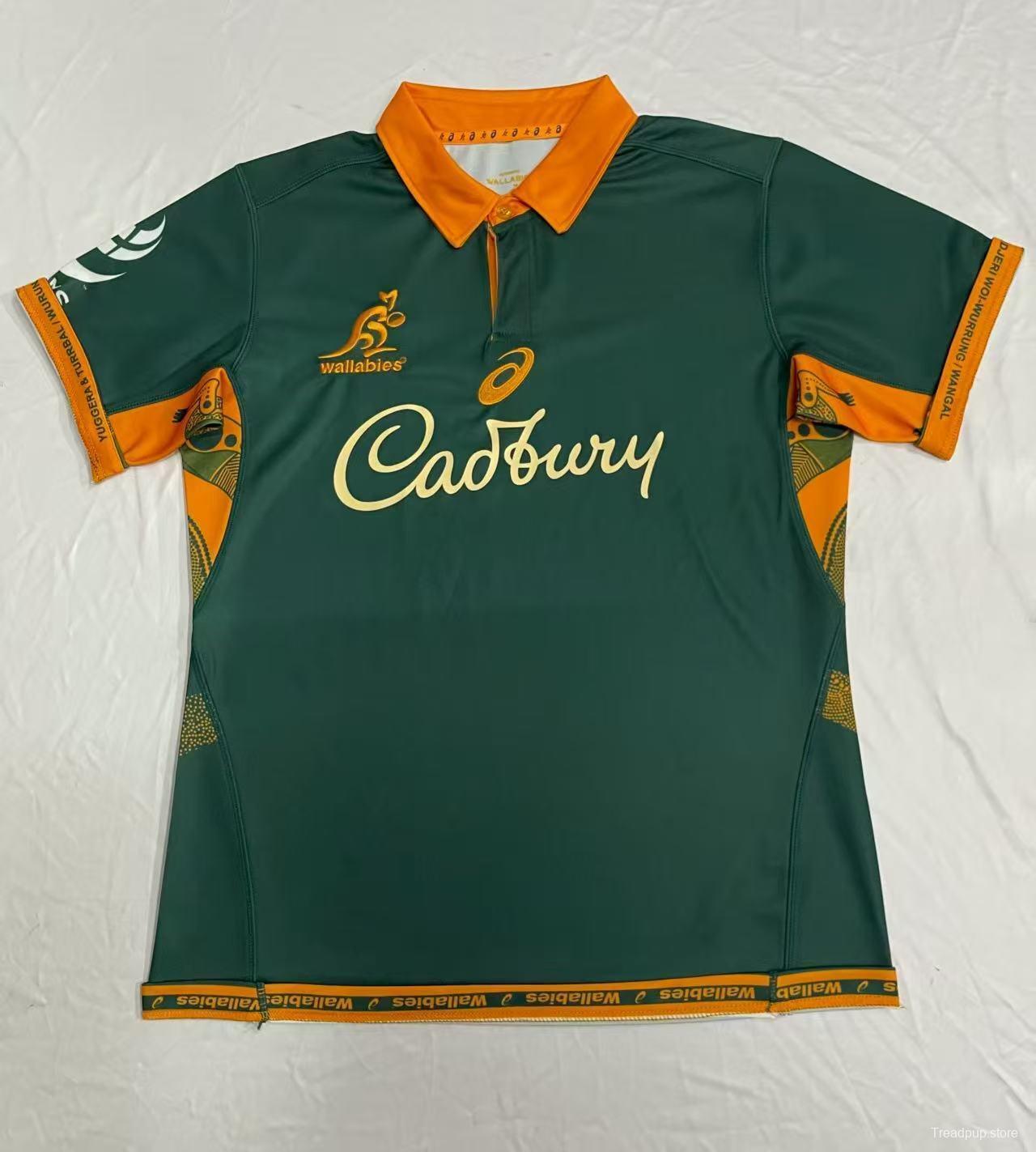 2026 Australia Wallabies Green with Indigenous Art Design Jersey