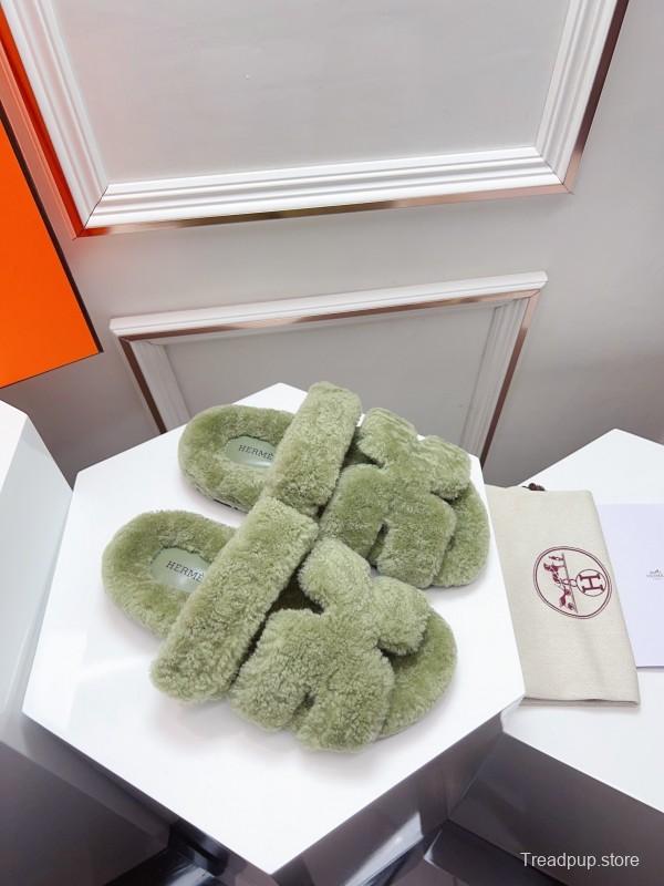 H Erijus Shoes 2025 Spring Summer Collection Genuine Fur Slippers - LY00270