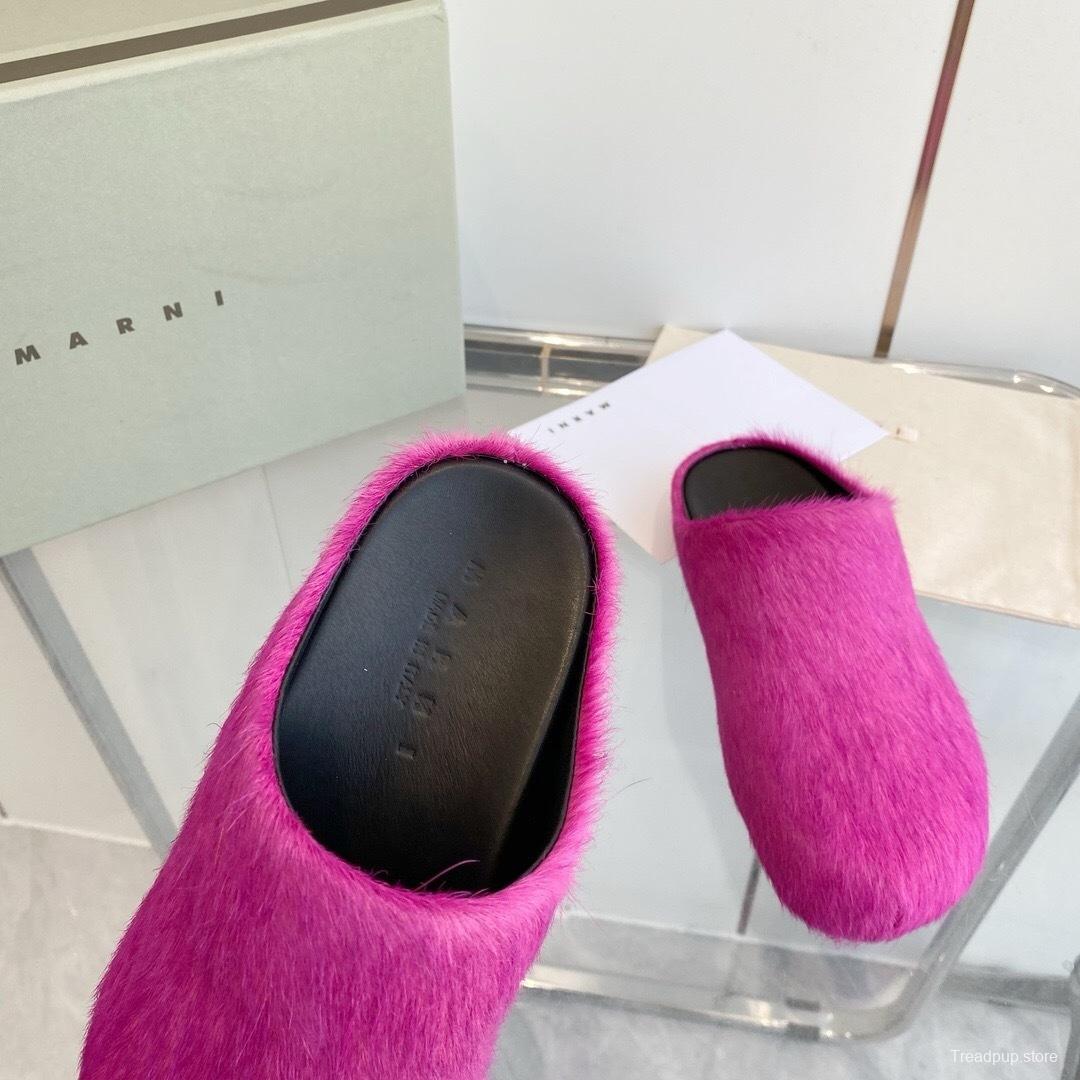 Marni 2025/SS Mule Shoes with Pony Hair Design - LY00