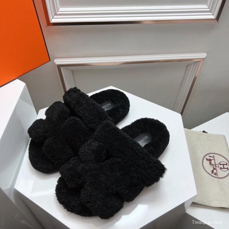 H Love Second Uncle Shoes Fur Slippers - LY00270