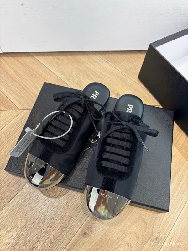 Prada Metal Toe Thin Sole Trainer Casual Shoes - LY00270