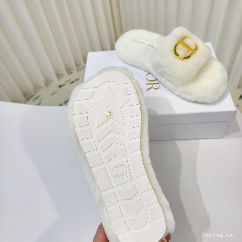Dior Metal Buckle Wool Slippers Collection - LY00280