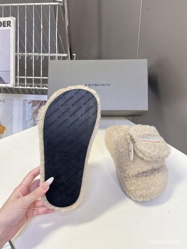 Balenciaga 2025 SS Couple Edition Coca-Cola Fur Slides - KFY00230