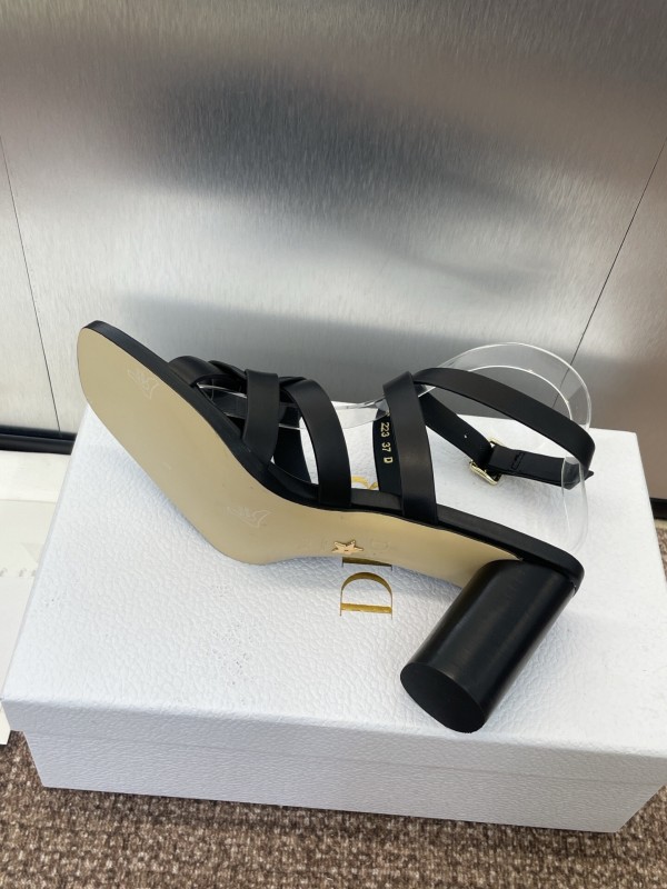 Dior D-Club Jelly Color Hollow Layered Cross Strap High Heel Women's Shoes - KFY00290