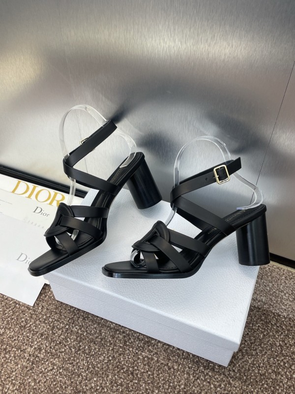 Dior D-Club Jelly Color Hollow Layered Cross Strap High Heel Women's Shoes - KFY00290
