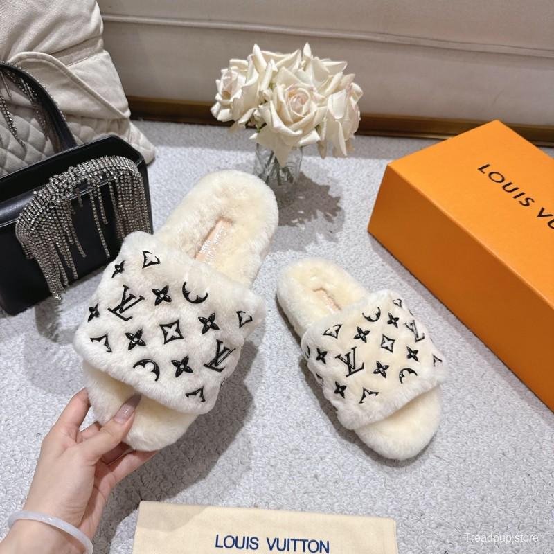 Lv 2025/ss Wool Lazy Slippers - LY00240
