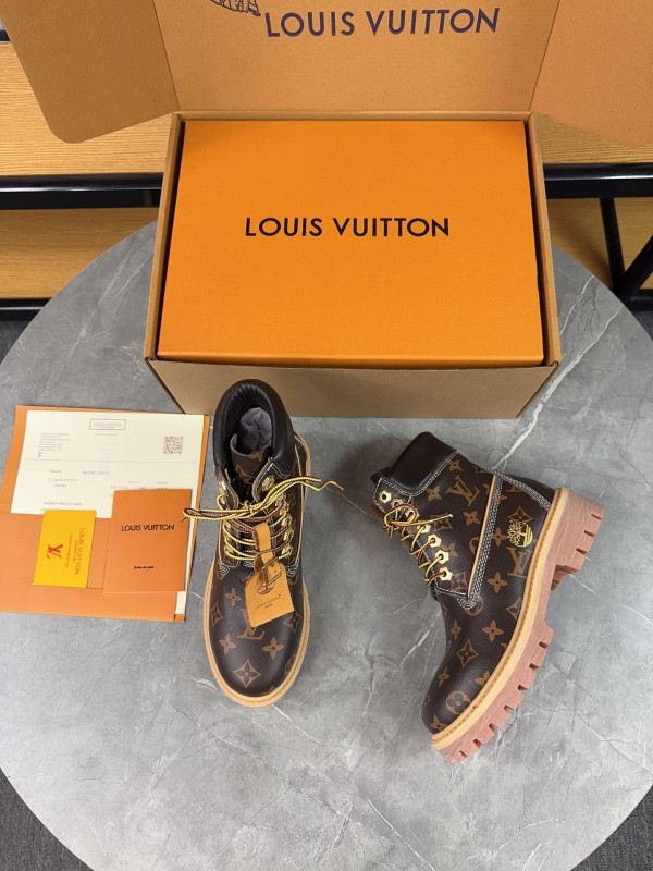 Timberland x LV Monogram Ankle Boots Waterproof Suede - LY00380