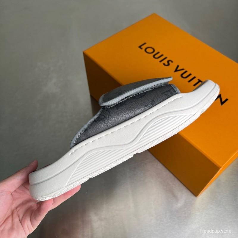 Louis Vuitton Miami Mule Slip-On Sandals with Hook-and-Loop Fastening - YC