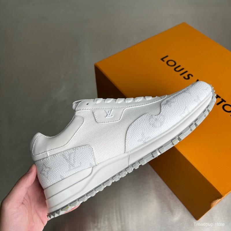 Lv Run Away Calfskin Leather Round Toe Lace-Up Low Top Casual Shoes Men's - YC