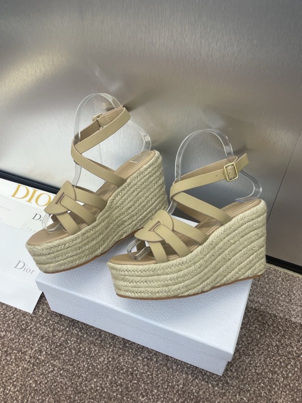 Dior D-Club Jelly Color Hollow Layered Cross Strap Platform High Heel Women's Shoes - KFY00290