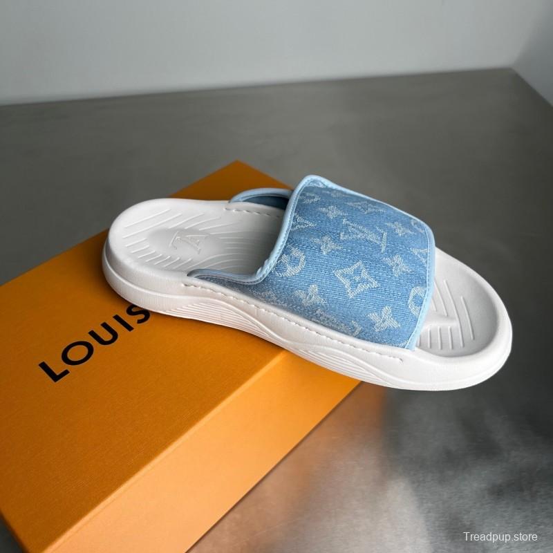 Louis Vuitton Miami Mule Slippers with Hook-and-Loop Strap - YC