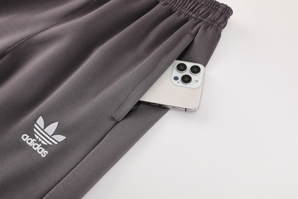 25/26 Real Madrid Light Grey Full Zipper Jacket+Long Pants