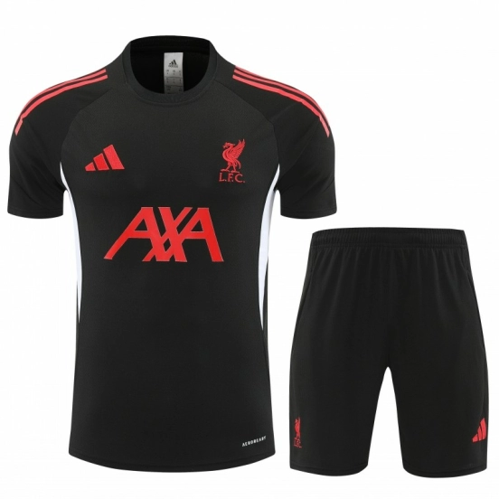 25/26 Liverpool Black Short Sleeve Jersey+Shorts