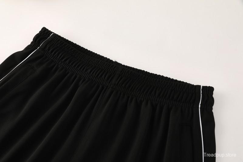 25/26  Adidas Black Full zipper Jacket Tracksuit+ long pants