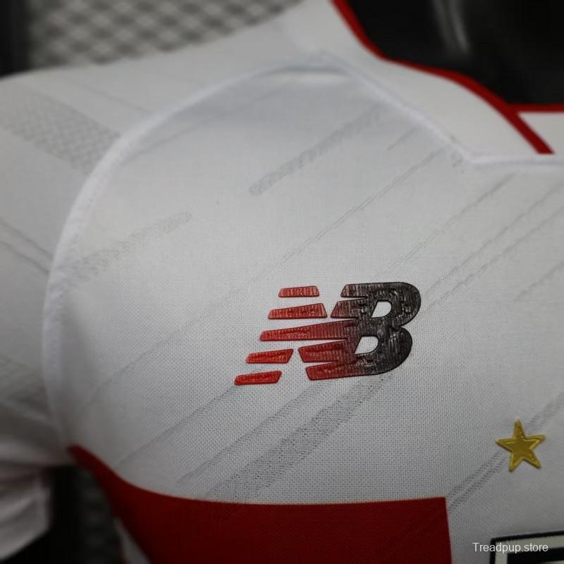 Player Version 26/27  São Paulo FC White with Red and Black Horizontal Stripes Jersey