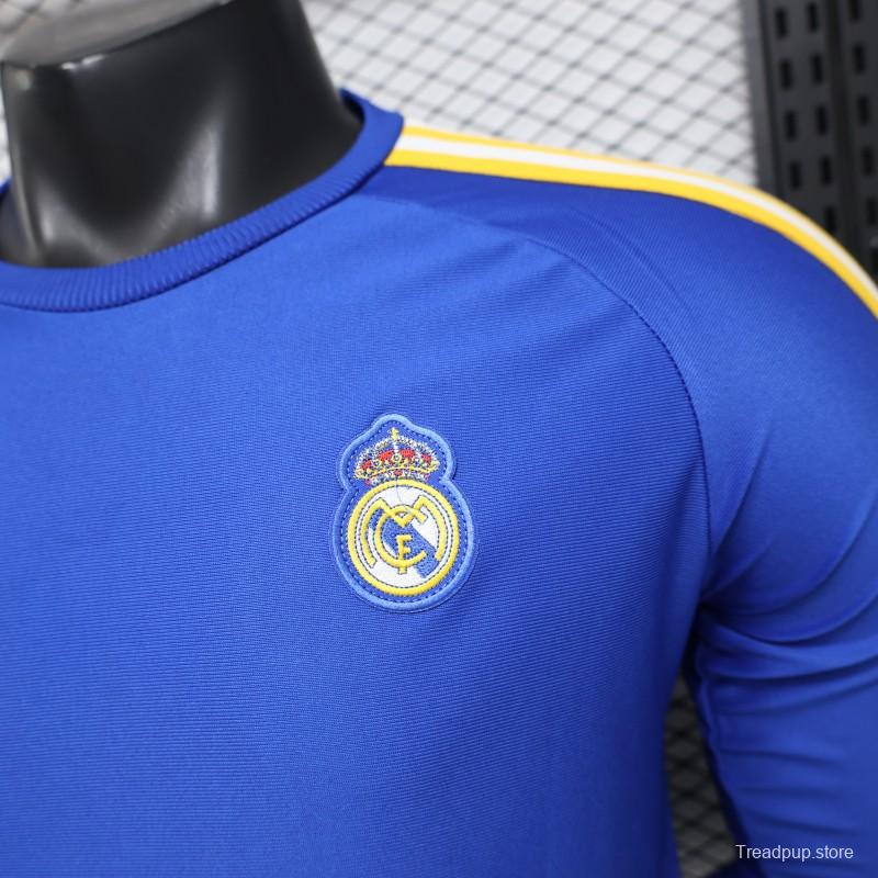 Player Version 2026 Real Madrid Blue Long Sleeve  Adidas Originals Retro Special Edition Jersey