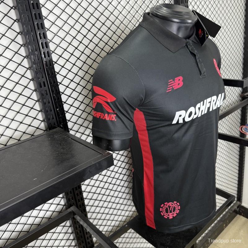 Player Version 25/26 Deportivo Toluca FC Black Jersey with Polo Collar