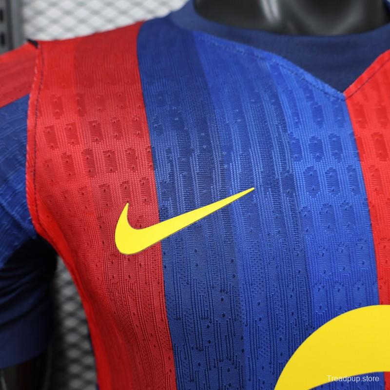 Player Version 25/26 FC Barcelona Blue & Red Vertical Stripes with Spotify Home Jersey
