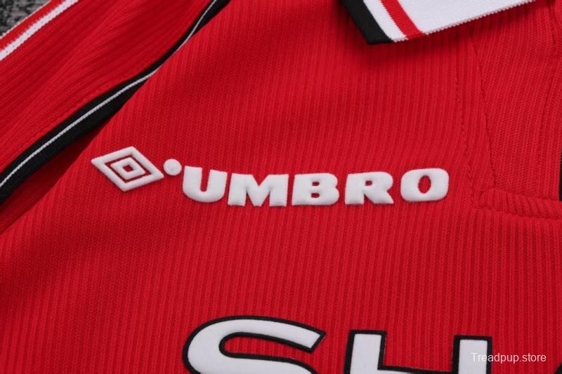 Retro Kids 98/99 Manchester United Red Home Long Sleeve Jersey