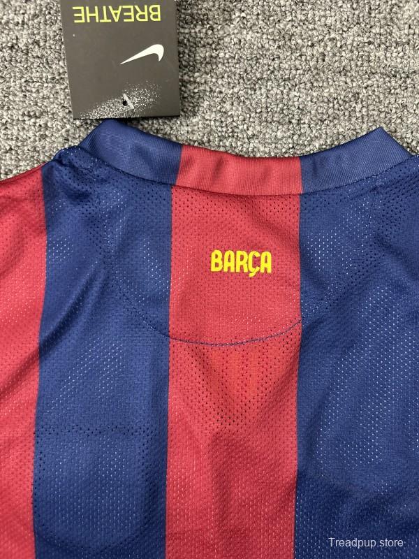 Retro Kids 14/15 Barcelona Home Long Sleeve Jersey