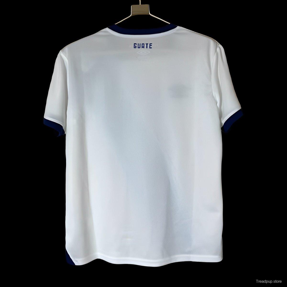 2025 Guatemala White with Navy Blue Diagonal Stripe Jersey