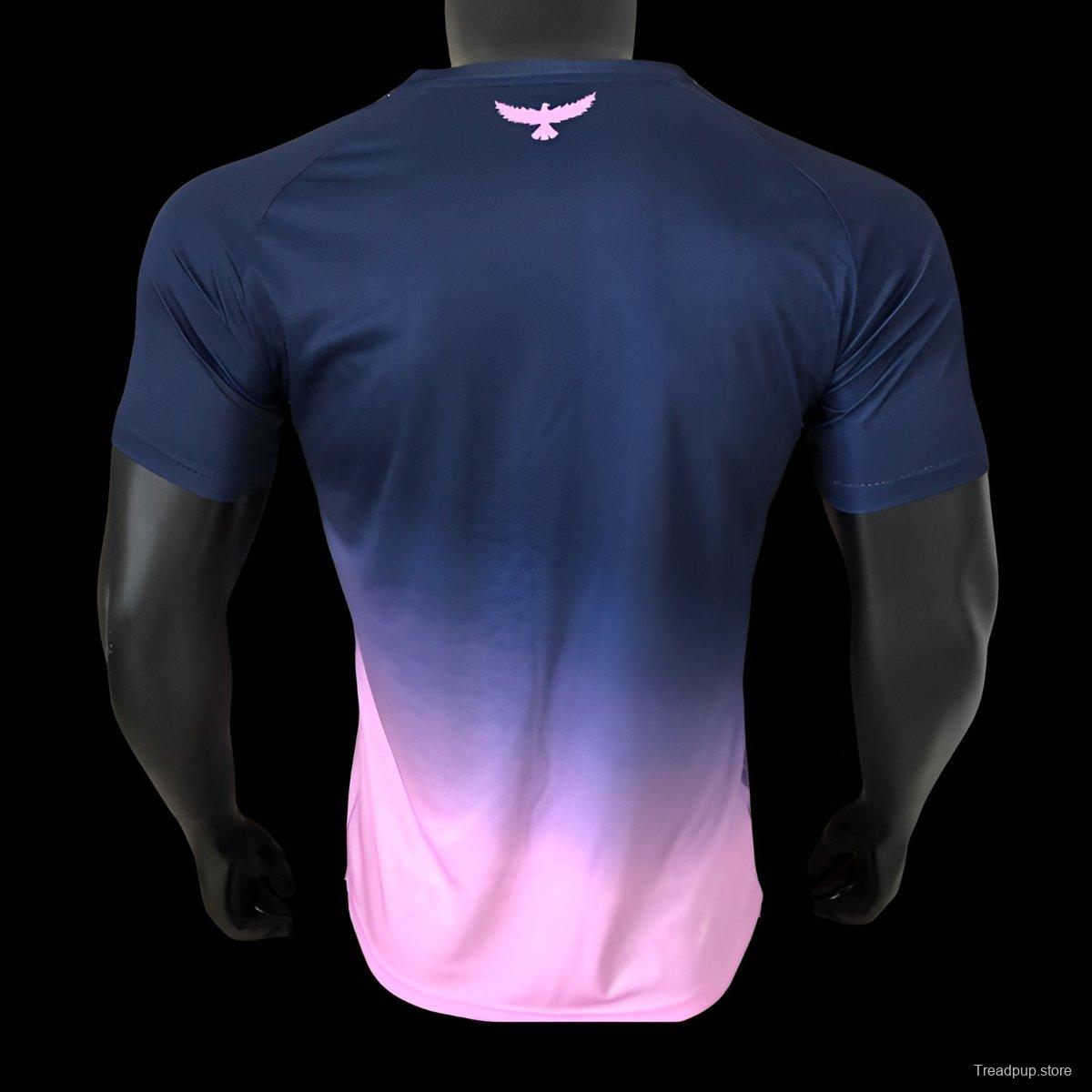 Player Version 25/26 Tunisia Navy-to-Pink Gradient with Cloud Pattern Jersey