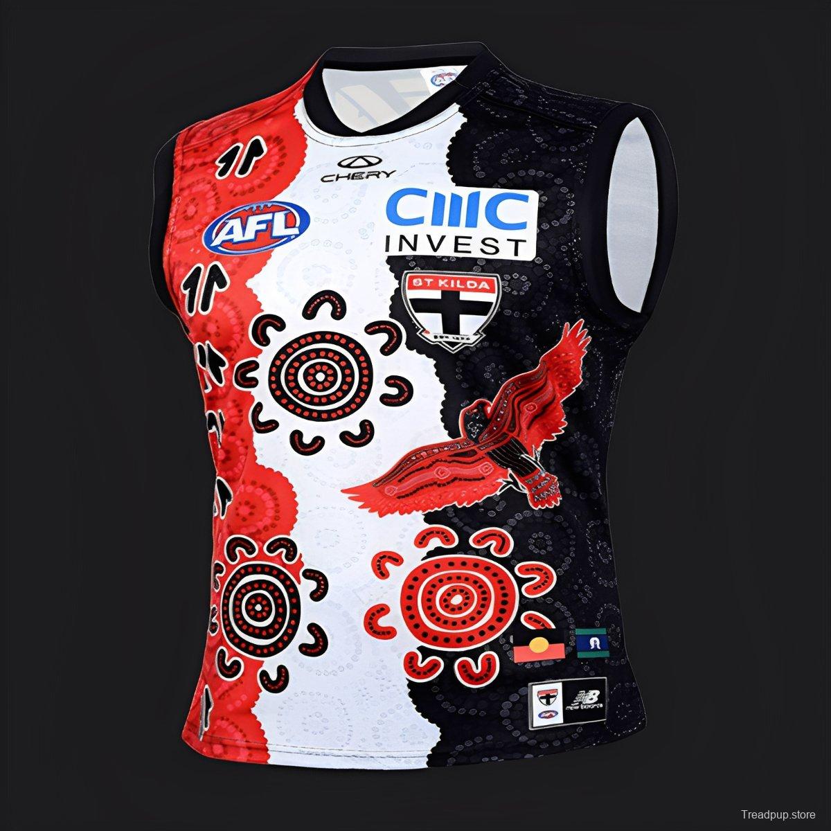25/26 St Kilda Saints White with Indigenous Art Design Jersey