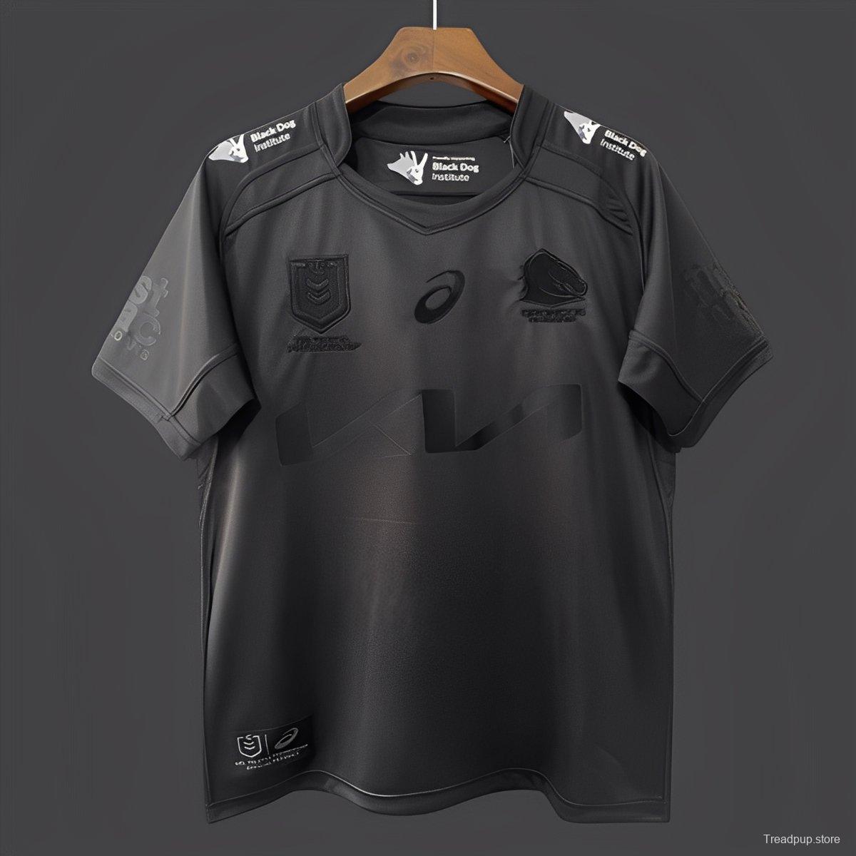 25/26 Brisbane Broncos All Black with Tonal Design Jersey