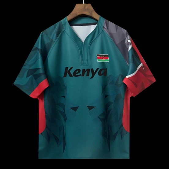 2026 Kenya Teal with Geometric Lion Pattern Jersey