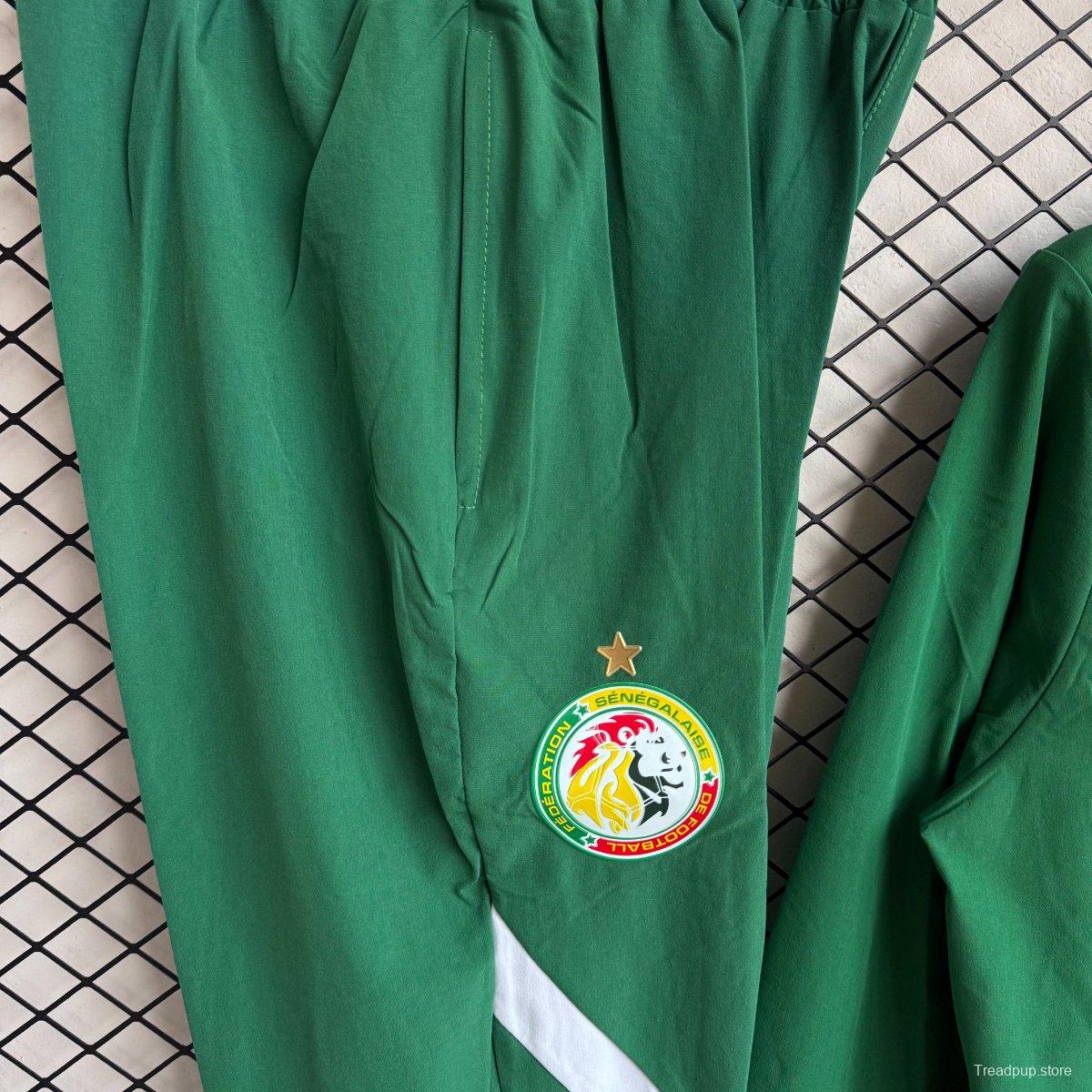 25/26 Senegal National Team Green Full zipper Jacket Tracksuit+ long pants