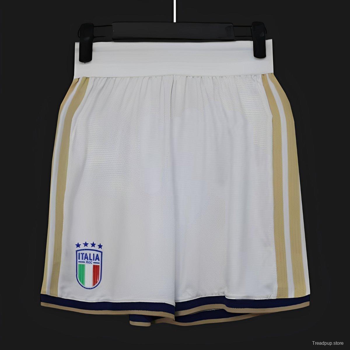 2026 Player Version  Italy Home White with Gold Stripes Shorts
