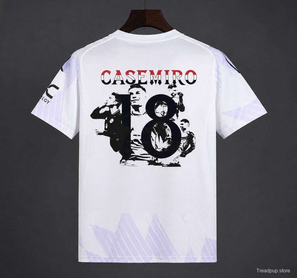 26/26 Manchester United Away Jersey with Casemiro Special Edition Print White
